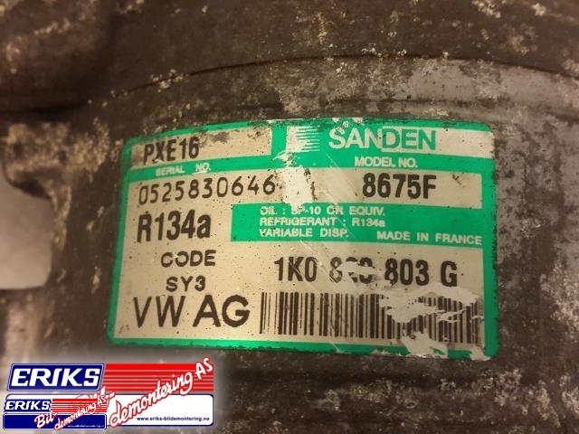 Aircondition kompressor til VW Touran 2003-2006 (Type I, Fase 1)  (SANDEN|1K0 820 803 G|)