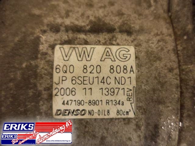 Aircondition kompressor til VW Polo 2005-2009 (Type IV, Fase 2) (DENSO|6Q0 820 808 A|)