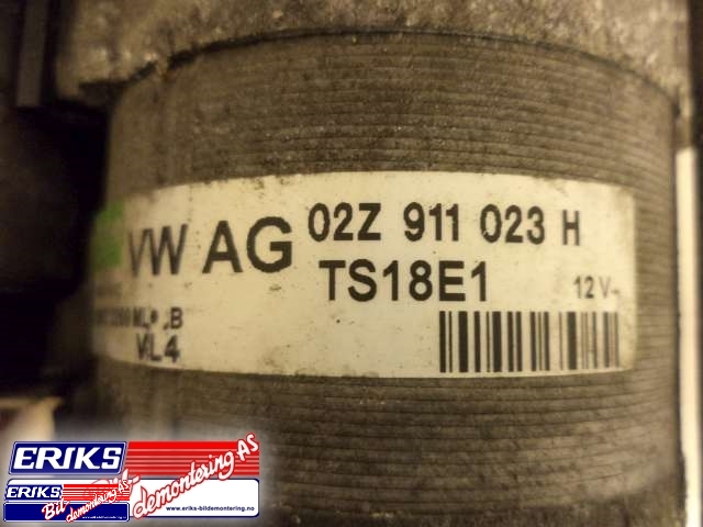 Starter diesel til VW Touran 2007-2010 (Type I, Fase 2)  (VALEO|02Z 911 023 H|)