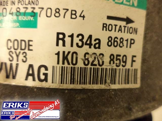 Aircondition kompressor til VW Touran 2007-2010 (Type I, Fase 2)  (SANDEN|1K0 820 859 F|)