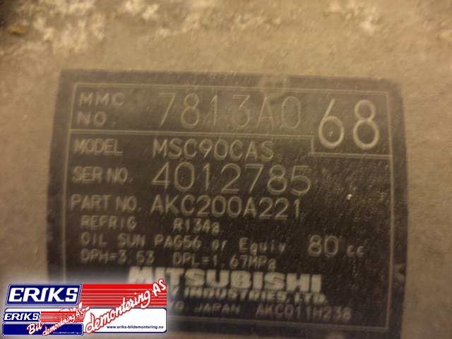 Aircondition kompressor til Mitsubishi Outlander 2007-2010 (Type II, Fase 1) (4012785|AKC200A221|)