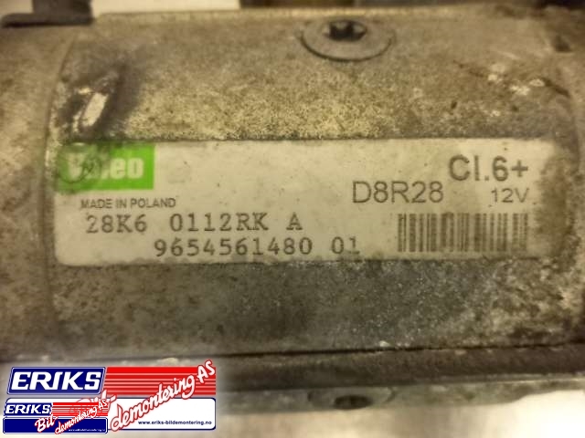 Starter diesel til Peugeot 407 2004-2010  (VALEO|9654561480|)
