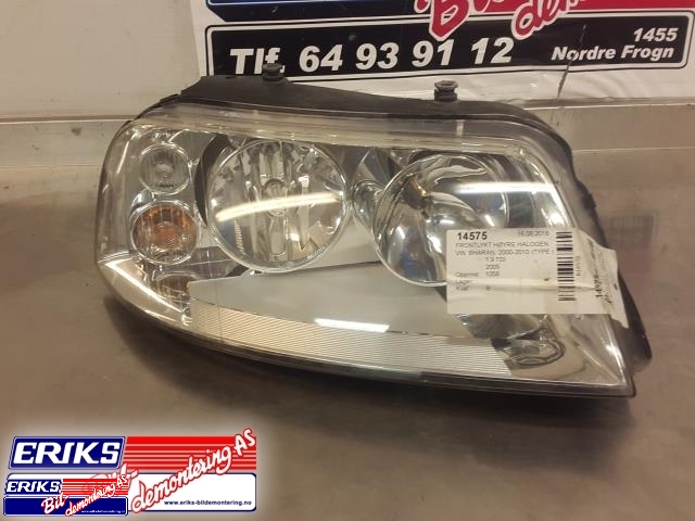 Frontlykt høyre halogen til VW Sharan, 2000-2010 (Type I, Fase 2)  