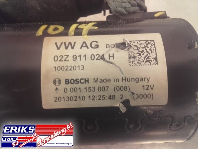 Starter diesel til VW Caddy 2010-2015 (Type III, Fase 2)  (BOSCH|02Z 911 024 H|)