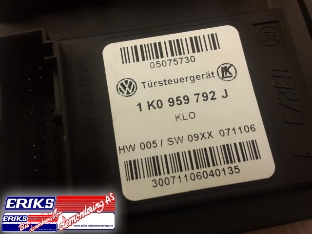 Ruteheis, kun motor, høyre foran til VW Touran 2007-2010 (Type I, Fase 2)  (LK|1 K0 959 792 J|)