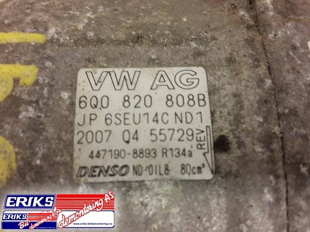 Aircondition kompressor til VW Polo 2005-2009 (Type IV, Fase 2)  (DENSO|6Q0 820 808B|)