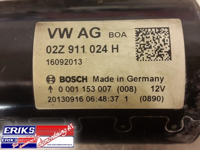 Starter diesel til VW Caddy 2010-2015 (Type III, Fase 2) (BOSCH|0 001 153 007|02Z 911 024 H|)