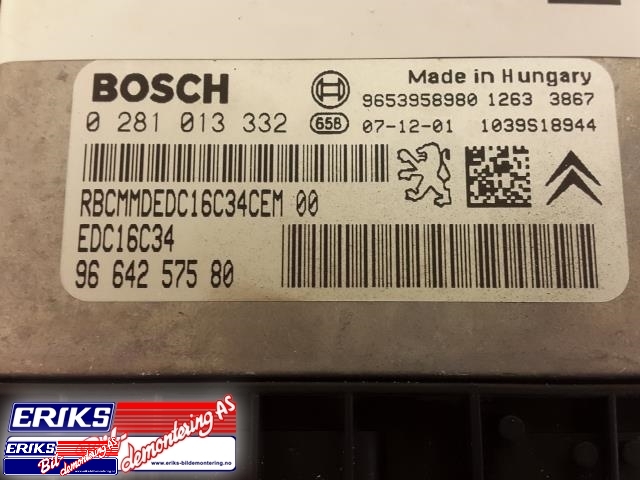 Styreenhet motor til Peugeot 308 2007-2011 (Type I, Fase 1)  (BOSCH|0 281 013 332|)