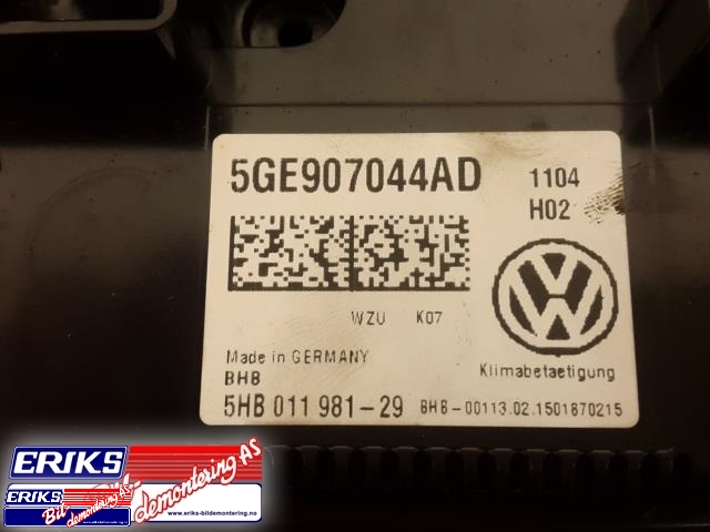 Varmeapparat betjening til VW e-Golf 2014-2017 (Fase 1)  (5GE907044AD|)