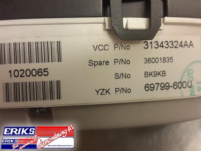 Instrumentpanel til Volvo V70 2007-2013 (Type III, Fase 1)  (31343324AA|)