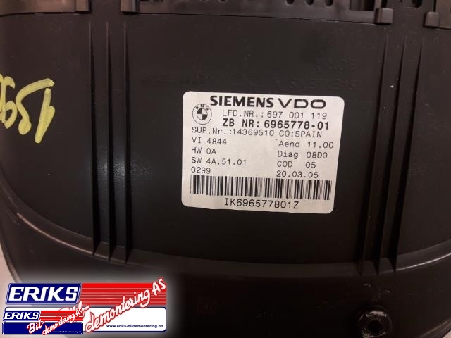 Instrumentpanel til BMW 3-Serie 2005-2011 (E90/E91/E92/E93) (E90/E91/E92/E93) (VDO|6965778-01|)