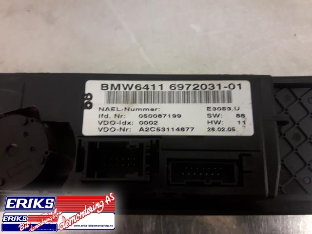 Varmeapparat betjening til BMW 3-Serie 2005-2011 (E90/E91/E92/E93) (E90/E91/E92/E93) (64 11 9 199 259|)