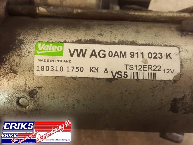 Starter til Škoda Octavia 2009-2013 (Type II, Fase 2)  (VALEO|0AM 911 023 K|)