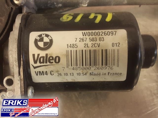 Viskermotor frontrute komplett m/overføring til BMW 1-Serie 2011-2015 (Fase 1) (F20/F21) (F20/F21) (VALEO|7 267 503 03|)