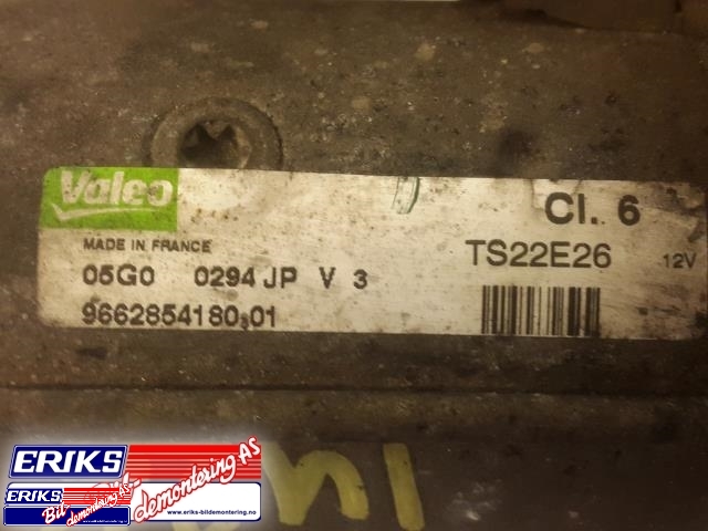 Starter diesel til Peugeot 5008 2010-2017 (Type I) (VALEO|96628541801|)