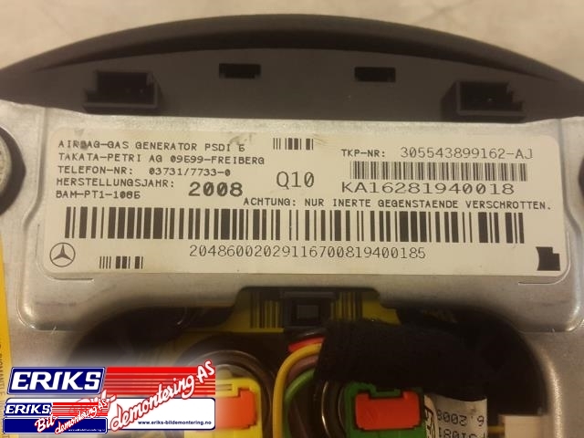 Airbag ratt til Mercedes C-Klasse 2007-2011 (Fase 1) (W204) (W204) (KA16281940018|)