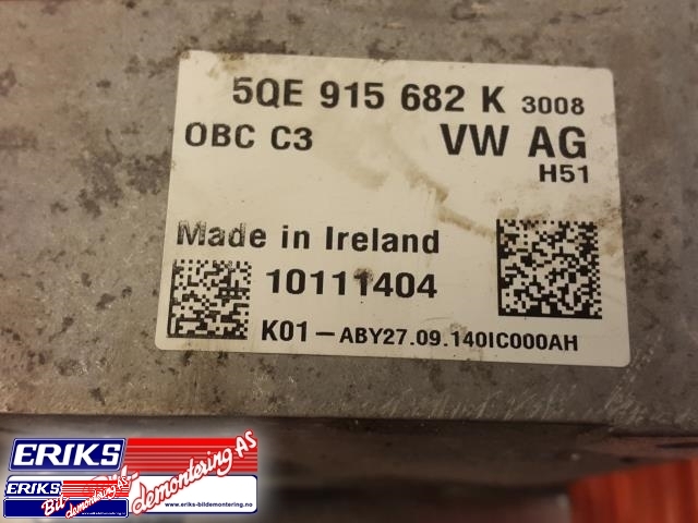 Batterilader (OBC - On Board Charger) til Audi A3 2012-2016 (Type III, Fase 1)  (5QE 915 682 K|)