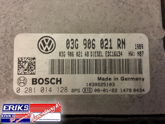 Styreenhet motor til VW Touran 2007-2010 (Type I, Fase 2)  (BOSCH|0 281 014 128|)