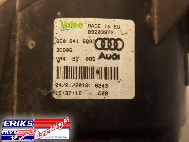 Tåkelykt venstre foran til Audi A3 2009-2012 (Type II, Fase 2) (VALEO|8E0 41 699C|)