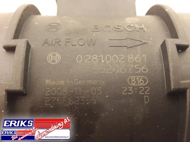 Luftmengde/luftmassemåler til Fiat Croma 2006-->> (BOSCH|0 281 002 861|)
