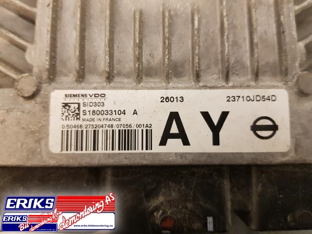 Styreenhet motor til Nissan Qashqai 2007-2010 (Type I, Fase 1) (SIMENS VDO|S180033104 A|)