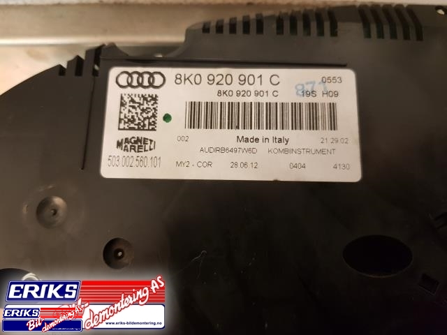 Instrumentpanel til Audi A4 2007-2014 (Type IV) (B8) (B8) (MAGENTIMARELLI|8K0 920 901 C|)