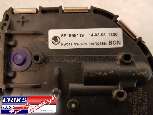 Viskermotor frontrute til Škoda Octavia 2013-2016 (Type III, Fase 1)  (BOSCH|1 397 220 650|5E1 955 119|)