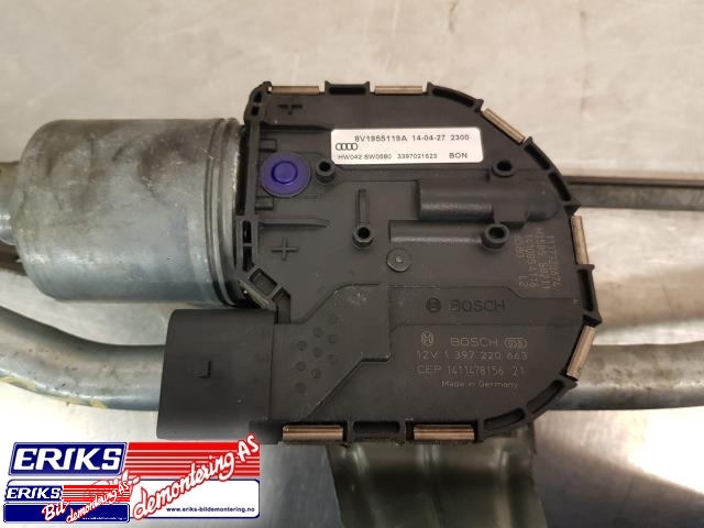 Viskermotor frontrute komplett m/overføring til Audi A3 2012-2016 (Type III, Fase 1)  (BOSCH|8V1 955 023 D|)
