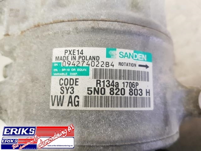 Aircondition kompressor til Audi A3 2009-2012 (Type II, Fase 2)  (SANDEN|5N0 820 803 H|)