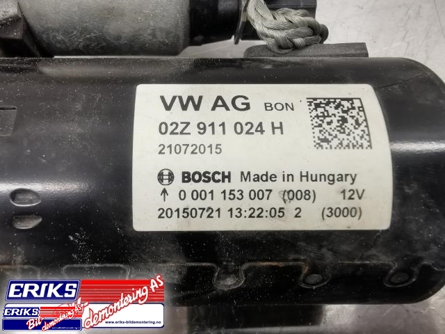 Starter diesel til VW Caddy 2015-2020 (Type III, Fase 3)  (BOSCH|02Z 911 024 H|)