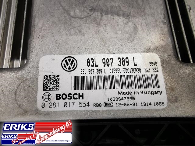 Styreenhet motor til VW Transporter / Caravelle 2009-2015 (Fase 2) (T5) (T5) (BOSCH|03L 907 309 L|0 281 017 554|)