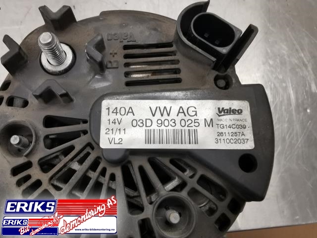 Dynamo til VW Polo 2009-2014 (Type V, Fase 1)  (VALEO|03D 903 025 M|)
