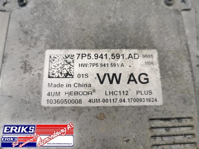 Styreenhet xenon/ballast til VW e-Golf 2014-2017 (Fase 1) (KEBODA|7P5 941 591 AD|)
