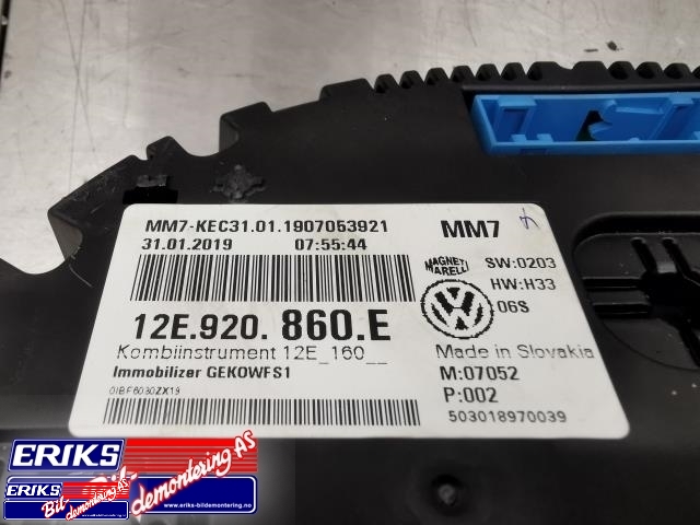 Instrumentpanel til VW Up 2012-2019  (12E 920 860 E|)