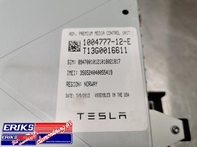 Bilstereo navigasjon skjerm til Tesla Model S 2013-2016 (Fase 1)  (1004777-12-E|)