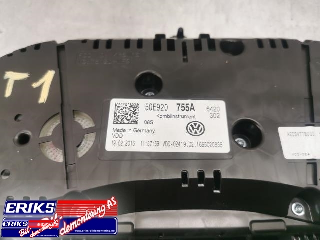 Instrumentpanel til VW e-Golf 2014-2017 (Fase 1)  (VDO|5GE 920 755 A|)