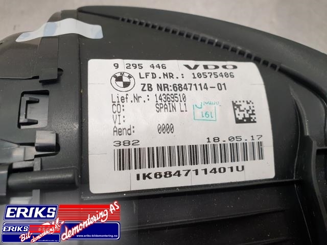 Instrumentpanel til BMW 2-Serie, Active/Gran Tourer 2014-->> (F45/F46) (F45/F46) (VDO|9 295 446|)