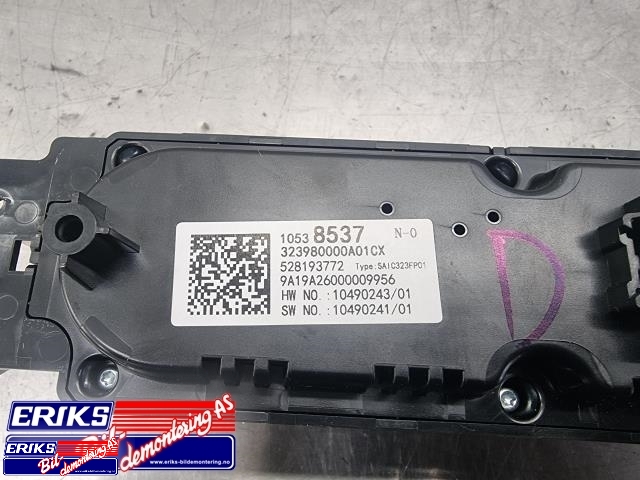 Varmeapparat betjening til MG ZS EV 2019-2021 (Type I, Fase 1)  (10538537|32980000A|528193772)