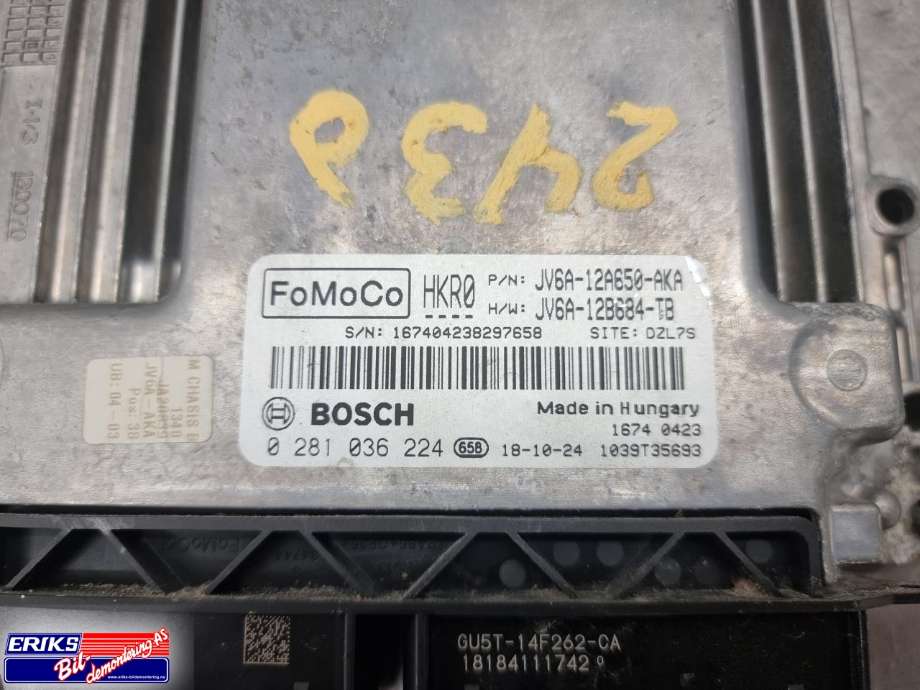 Styreenhet motor til Ford Transit Connect 2018-->> Type II, Fase 2  (BOSCH|JV6A-12A+60-AKA|)