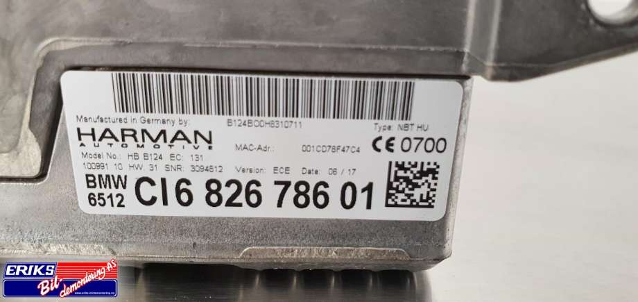 Bilstereo navigasjon spiller til BMW i3 2013-2022  (C16 826 786 01|)