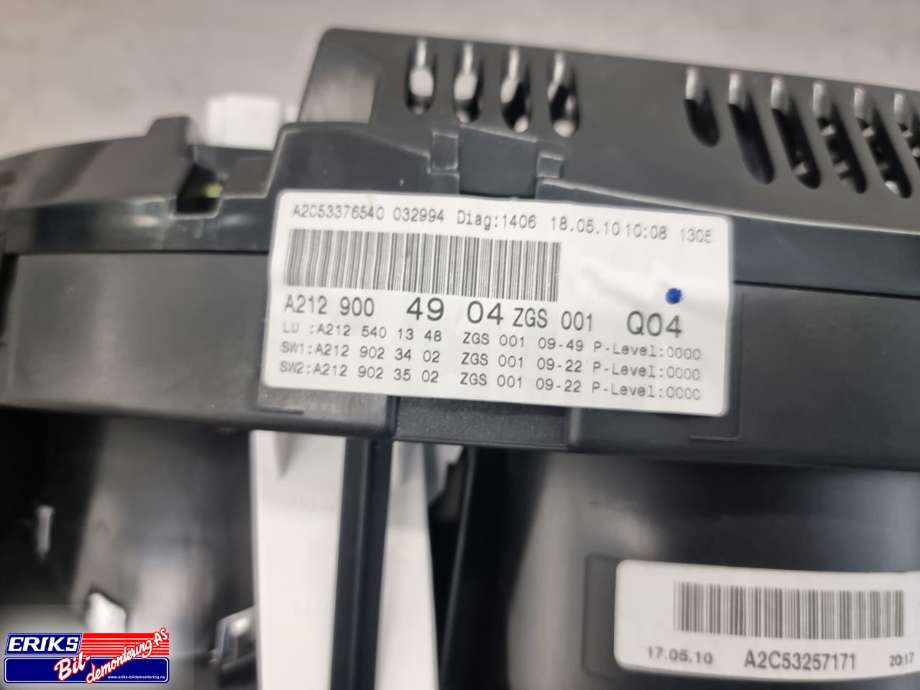Instrumentpanel til Mercedes E-Klasse 2009-2013 (Fase 1) (W212) (W212) (A2129004904|A212 9004904|)