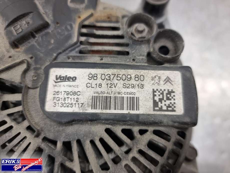 Dynamo diesel til Toyota Proace 2013-2016 (Type I)  (VALEO|98037509 80|)