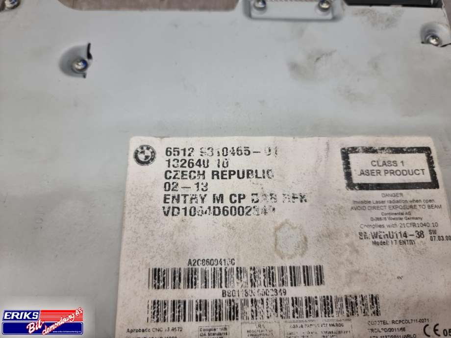 Bilstereo navigasjon spiller til BMW 1-Serie 2011-2015 (Fase 1) (F20/F21) (F20/F21) (65129310465|)