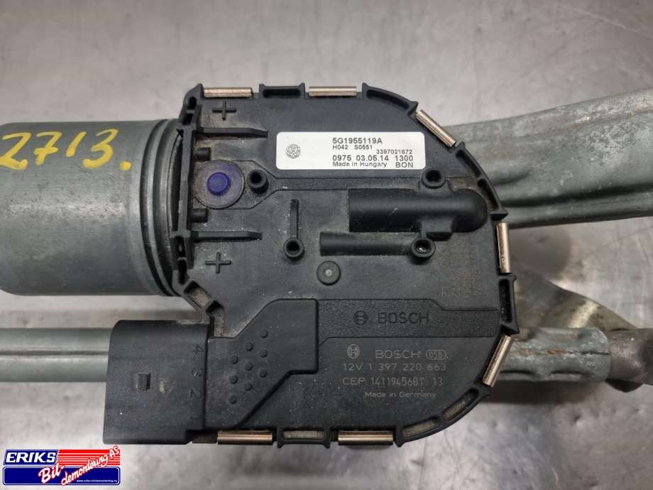 Viskermotor frontrute komplett m/overføring til VW Golf VII 2012-2017 (Fase 1)  (BOSCH|5G1 955 119 A|3 397 021 672|1 397 220 663)