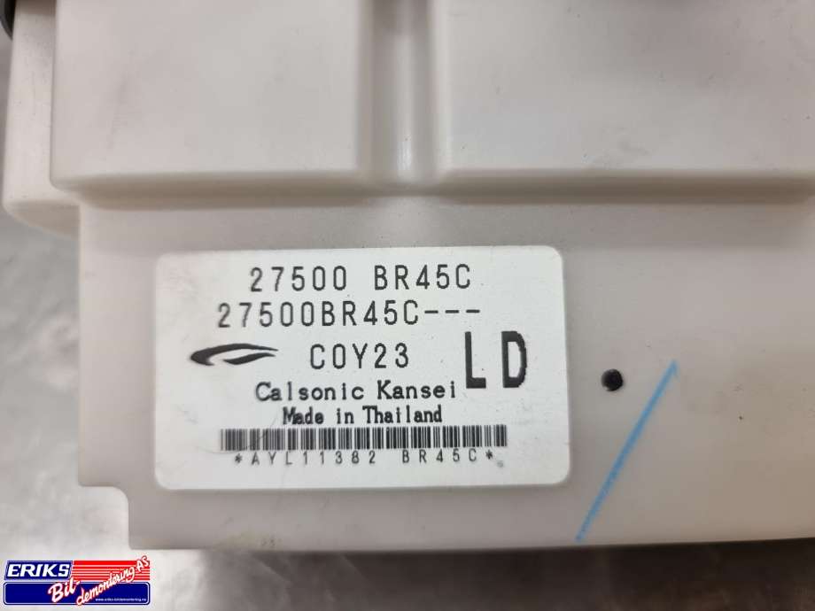 Varmeapparat betjening til Nissan Qashqai 2010-2014 (Type I, Fase 2)  (27500 BR45C|)