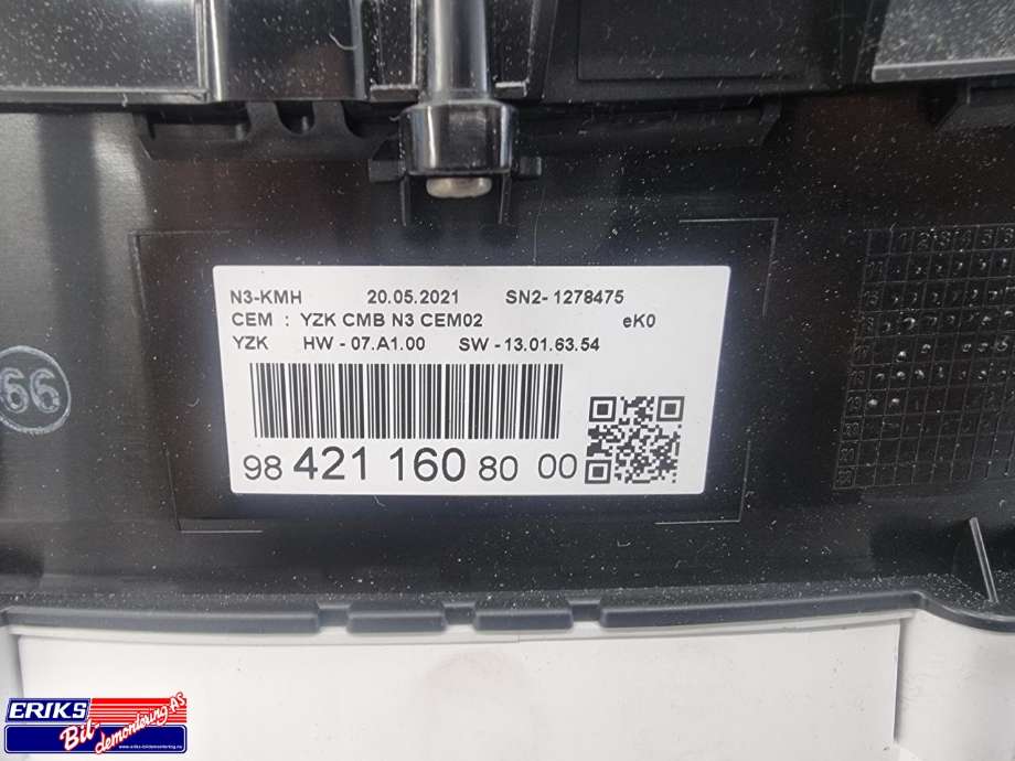 Instrumentpanel til Citroën Jumpy 2016-->> (Type III)  (984211608000|)