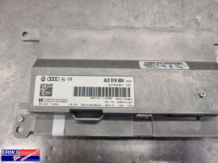 Bilstereo navigasjon skjerm til Audi A4 2007-2014 (Type IV) (B8) (B8) (HARMAN|4L0 919 604|)
