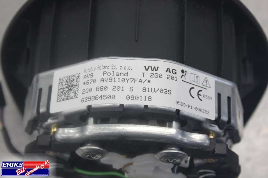 Airbag rattpute til VW Polo 2017-2021 (Type VI, Fase 1)  (2G0 880 201 S|)