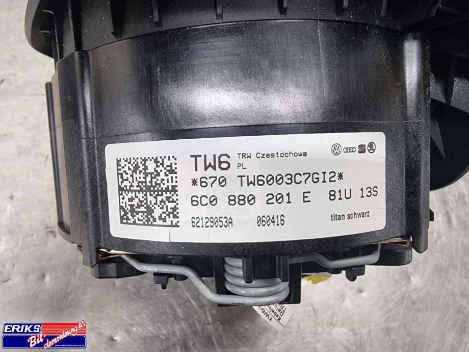 Airbag rattpute til VW Polo 2014-2017 (Type V, Fase 2)  (6C0 880 201 E|)
