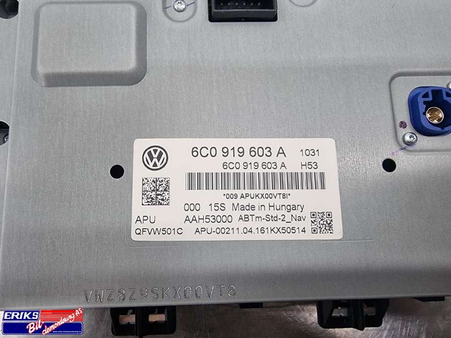 Bilstereo navigasjon skjerm til VW Polo 2014-2017 (Type V, Fase 2) (6C0919603A|)